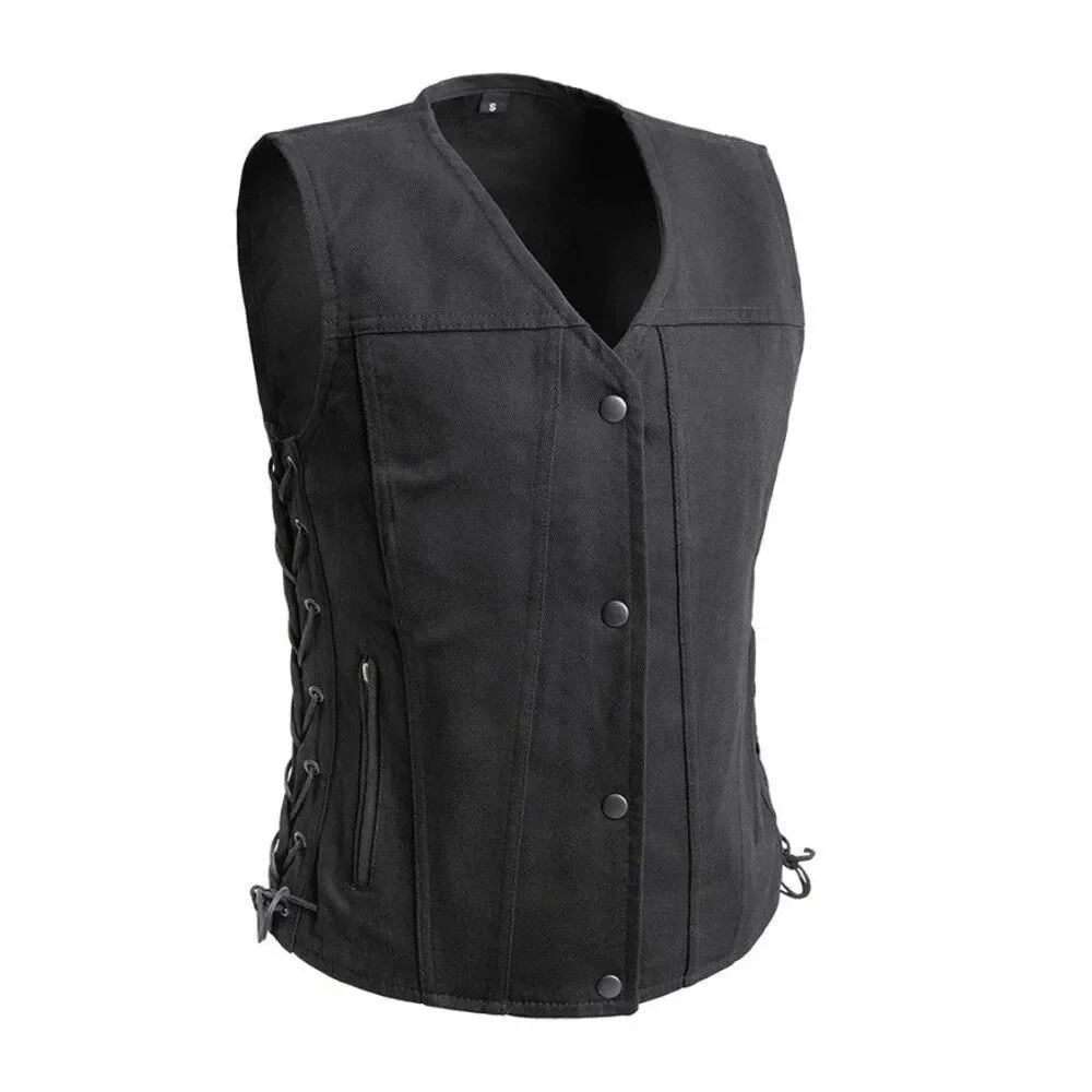Tiff Women's Motorcycle Twill Vest - Size M